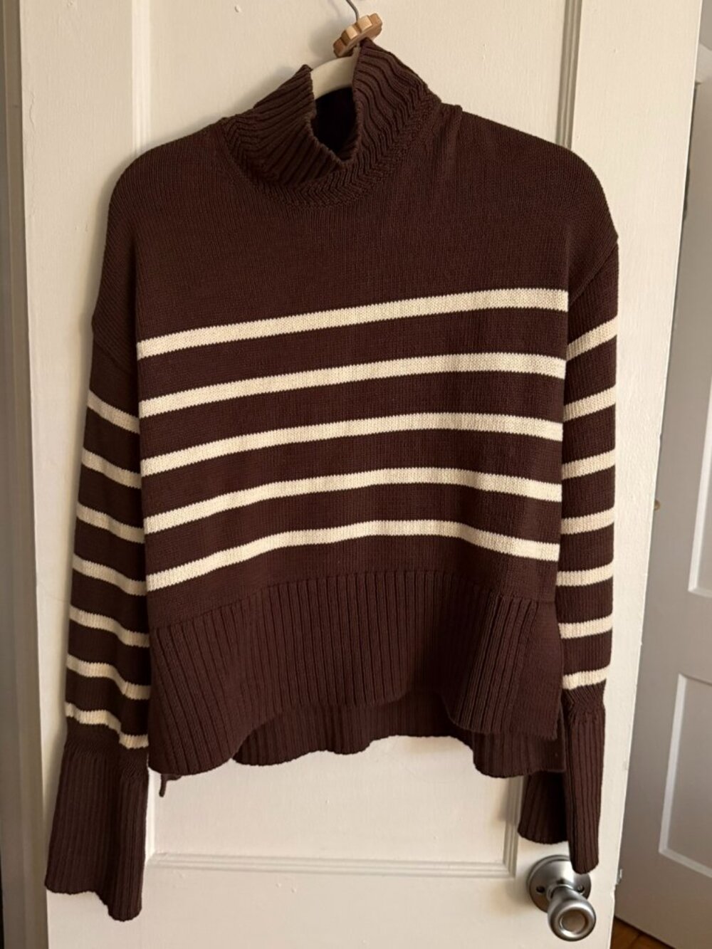 Veronica Beard Striped Mock Neck Sweater